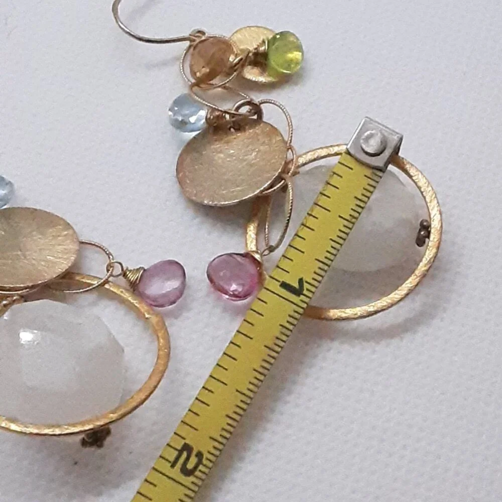 CLOSET SALE!!  New Boho chic gold tone dangle earrings Designed by Nina Nyugen - Picture 2 of 13